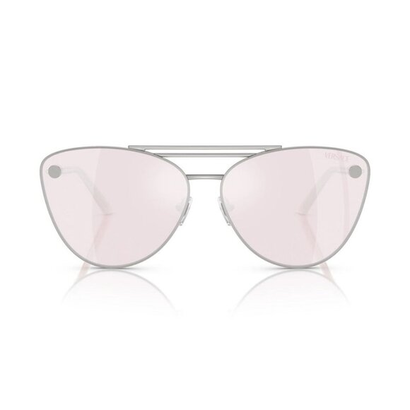 NEW VERSACE CAT EYE WOMEN VE2267 10007V SUNGLASSES MOD 2267 1000/7V SILVER PINK
